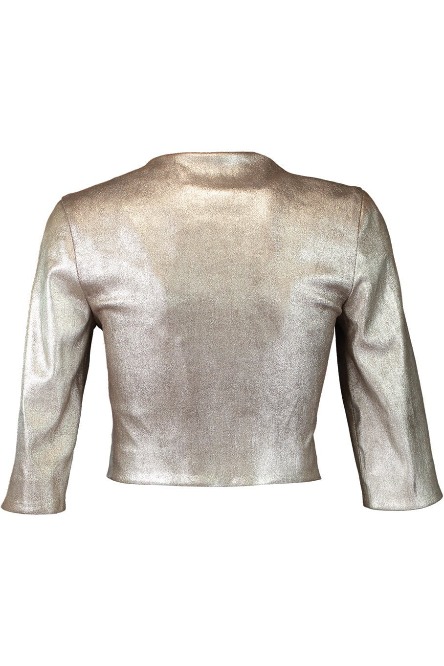 SUSAN BENDER-Leather Cardigan Jacket - Taupe Quartz-