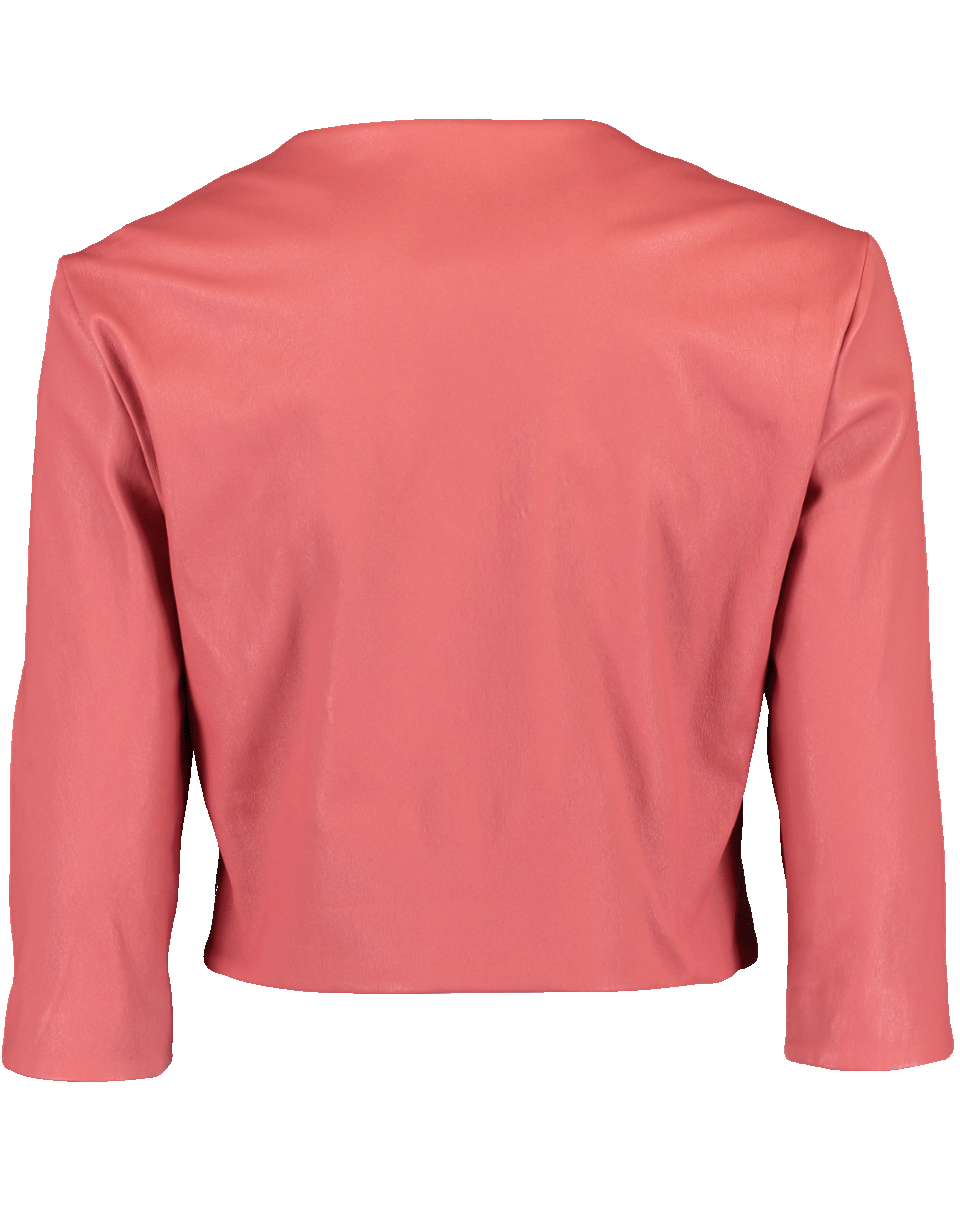 SUSAN BENDER-Peony Stretch Leather Cardigan-
