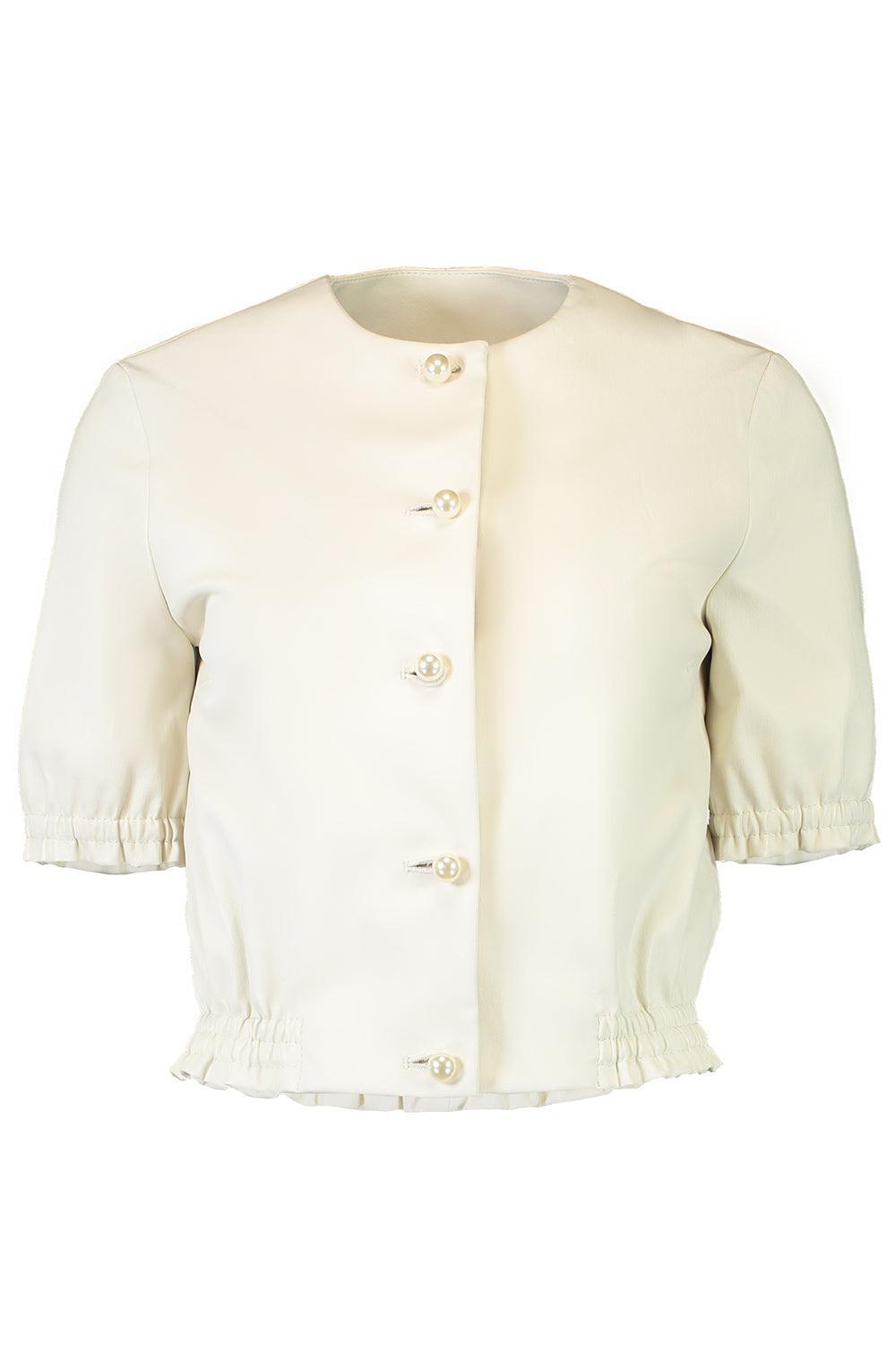 Pearl Button Stretch Top-IVORY-2-CLOTHINGTOPSWEATER-SUSAN BENDER