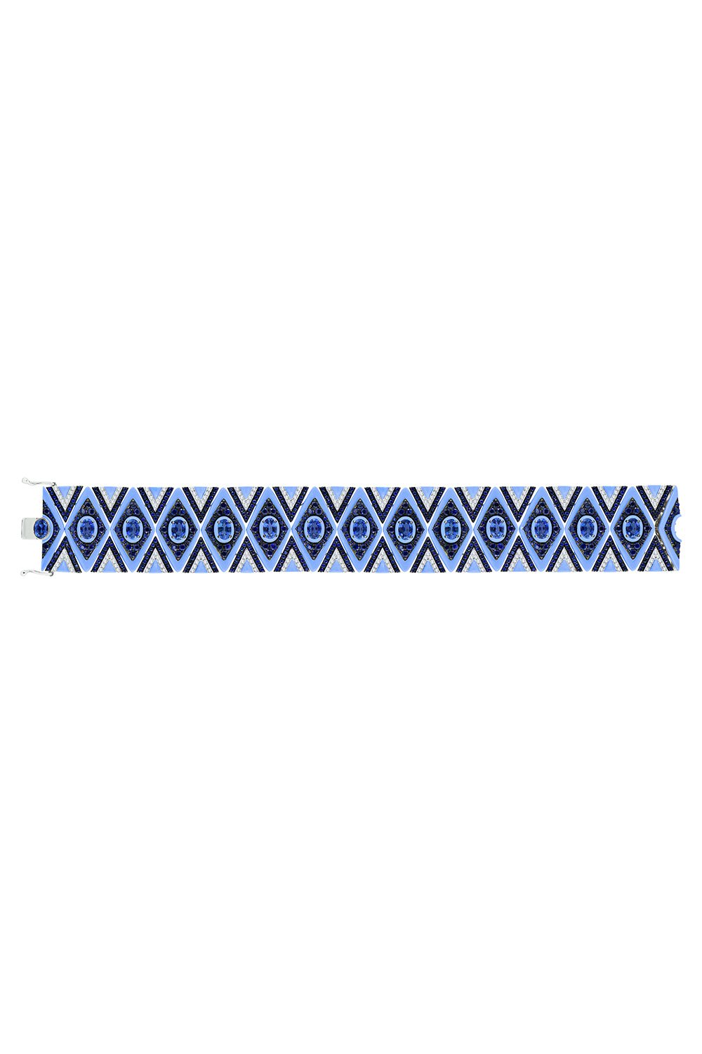SUTRA-Blue Sapphire Ceramic Bracelet-WHITE GOLD