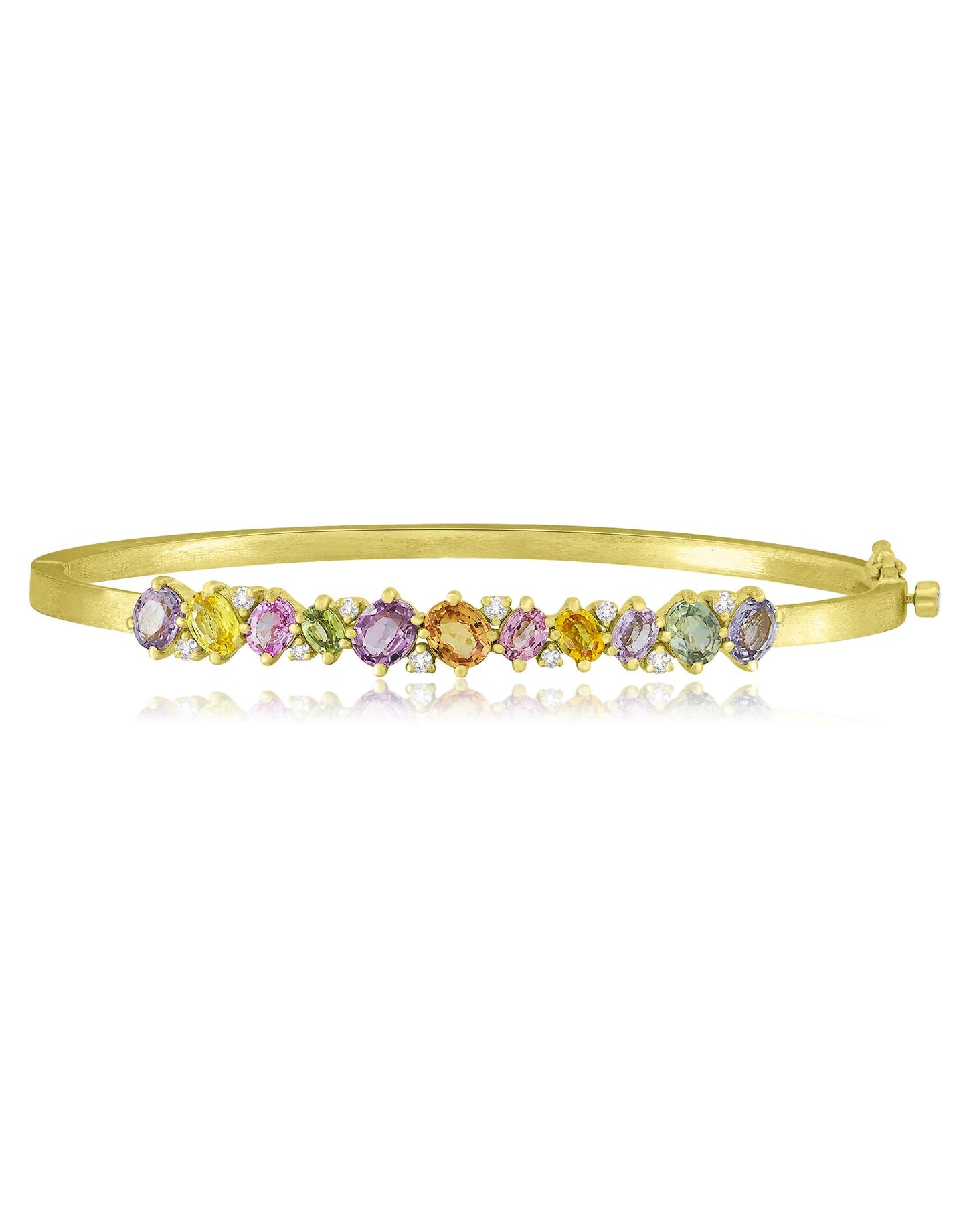 SUTRA-Diamond & Mixed Sapphire Bangle-YELLOW GOLD