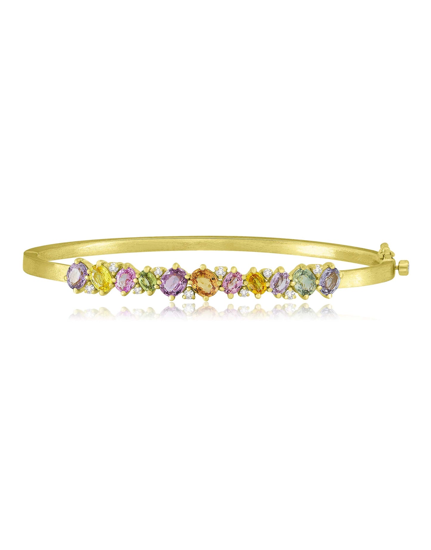 SUTRA-Multi Sapphire Bangle-YELLOW GOLD