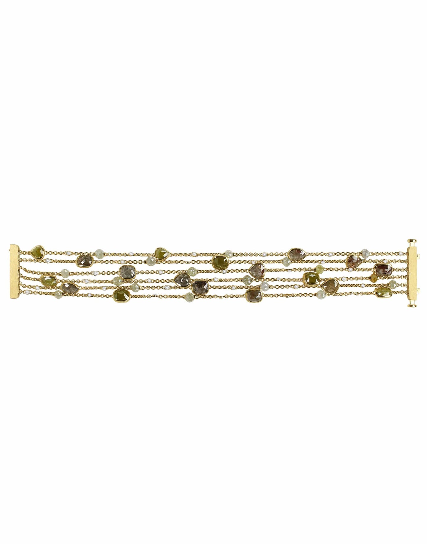SUTRA-Multi Strand Diamond Bracelet-YELLOW GOLD