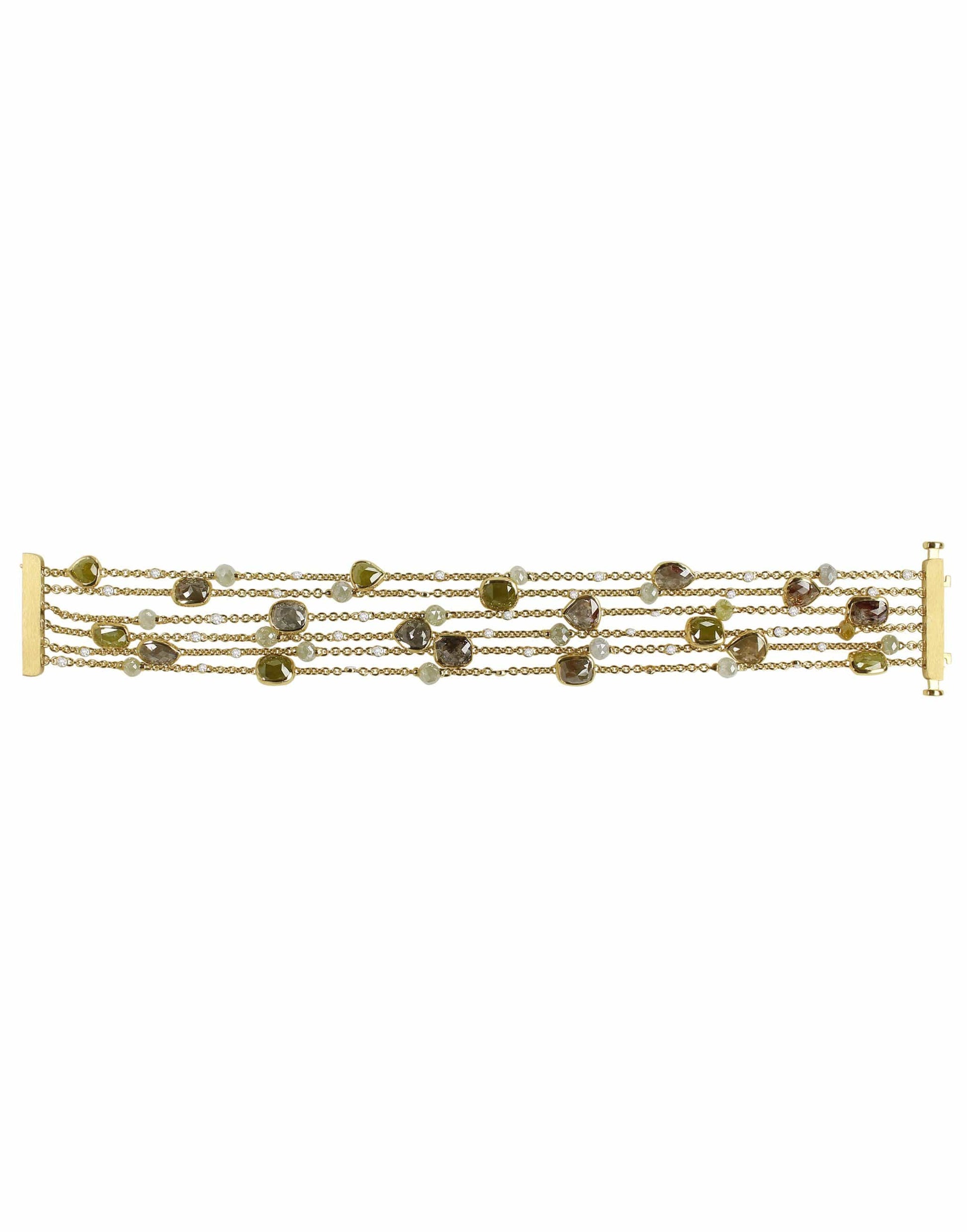 SUTRA-Multi Strand Diamond Bracelet-YELLOW GOLD