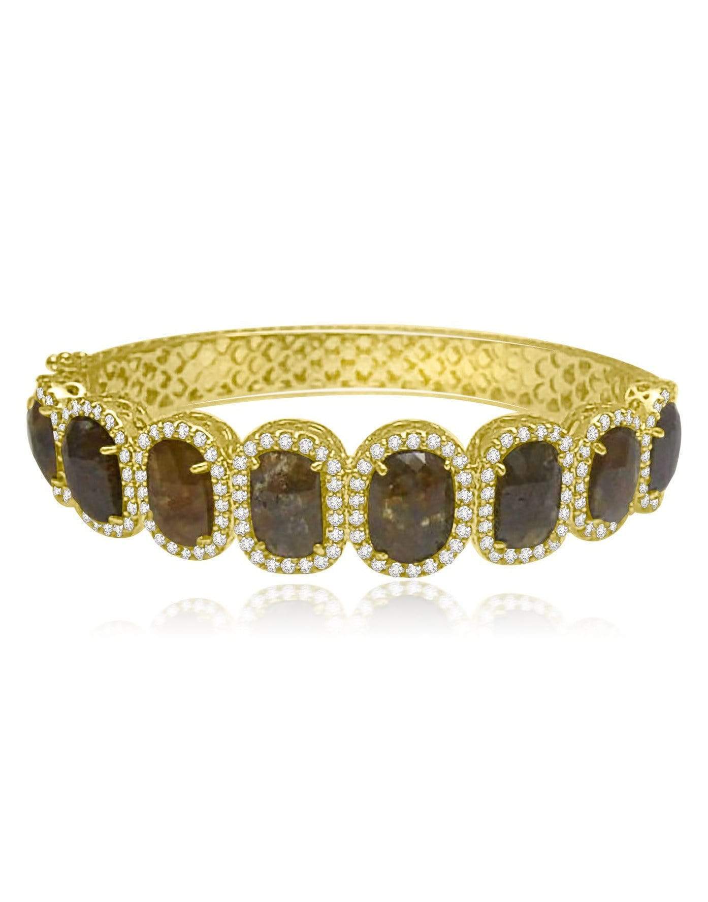 SUTRA-Sliced Diamond Single Line Bangle-YELLOW GOLD