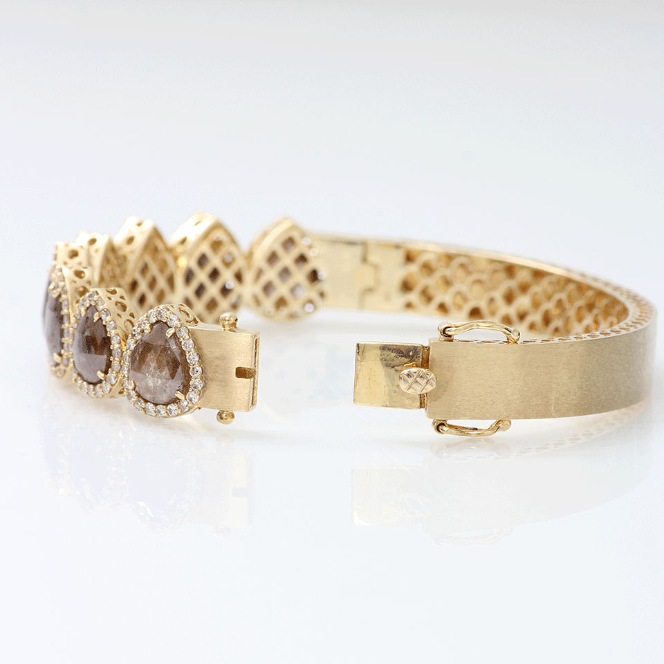 SUTRA-Rough-Cut Natural Diamond Bracelet-YLLW GLD