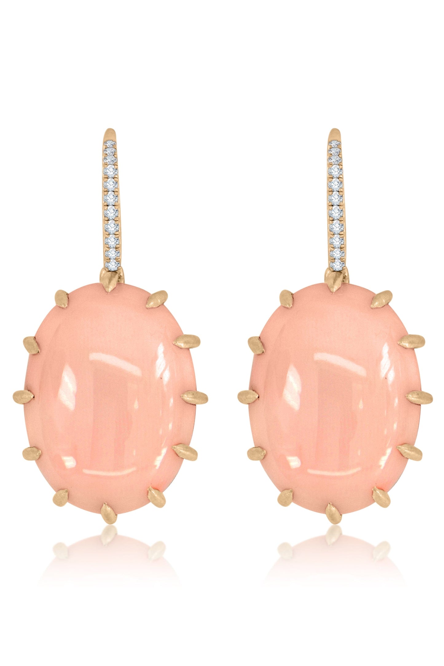 SUTRA-Angelskin Coral Drop Earrings-ROSE GOLD