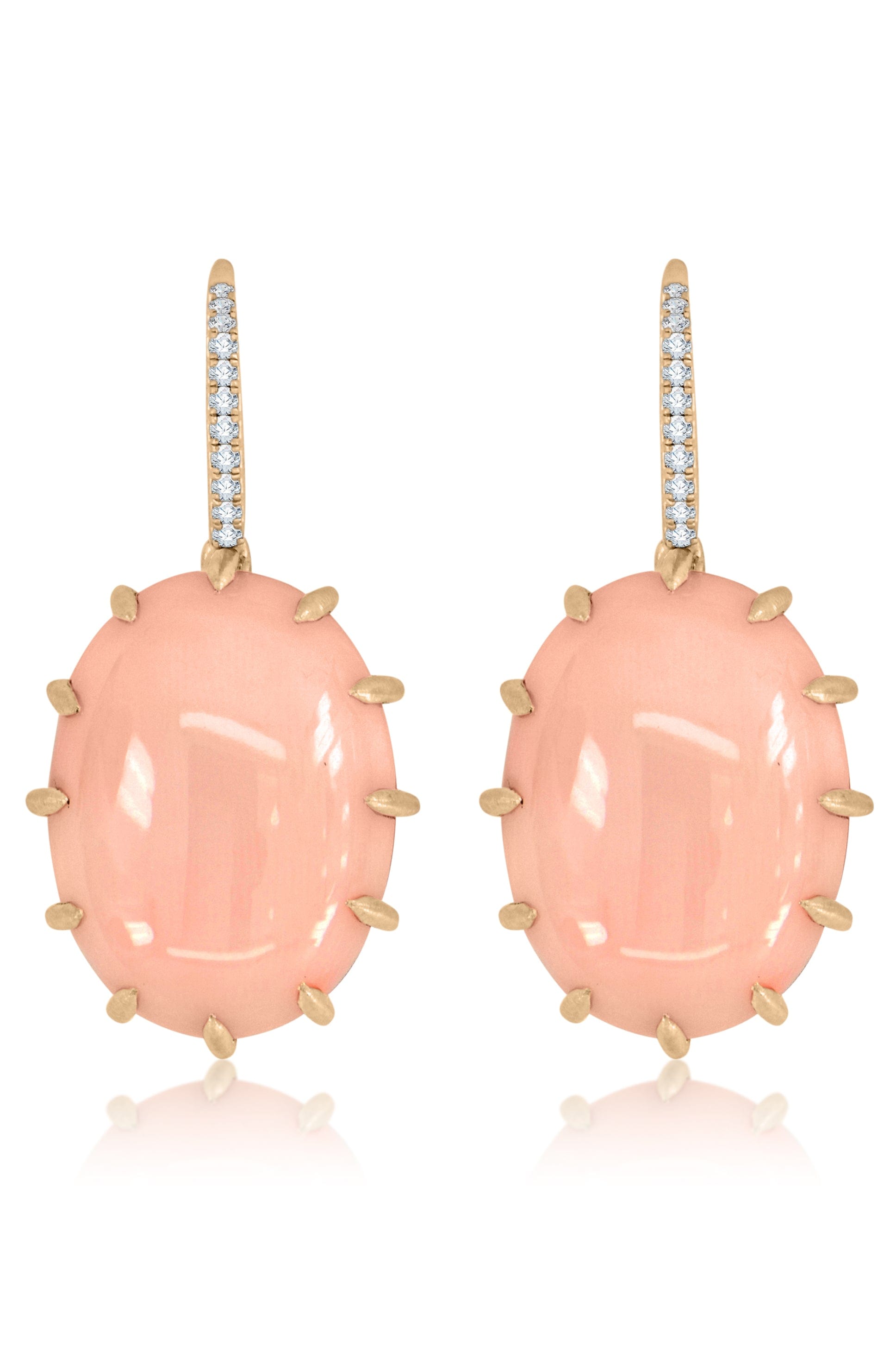 SUTRA-Angelskin Coral Drop Earrings-ROSE GOLD