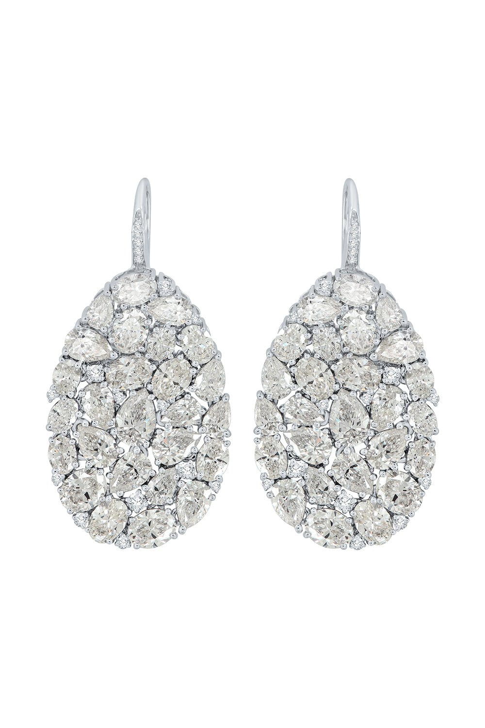 SUTRA-Diamond Pear Earrings-WHITE GOLD