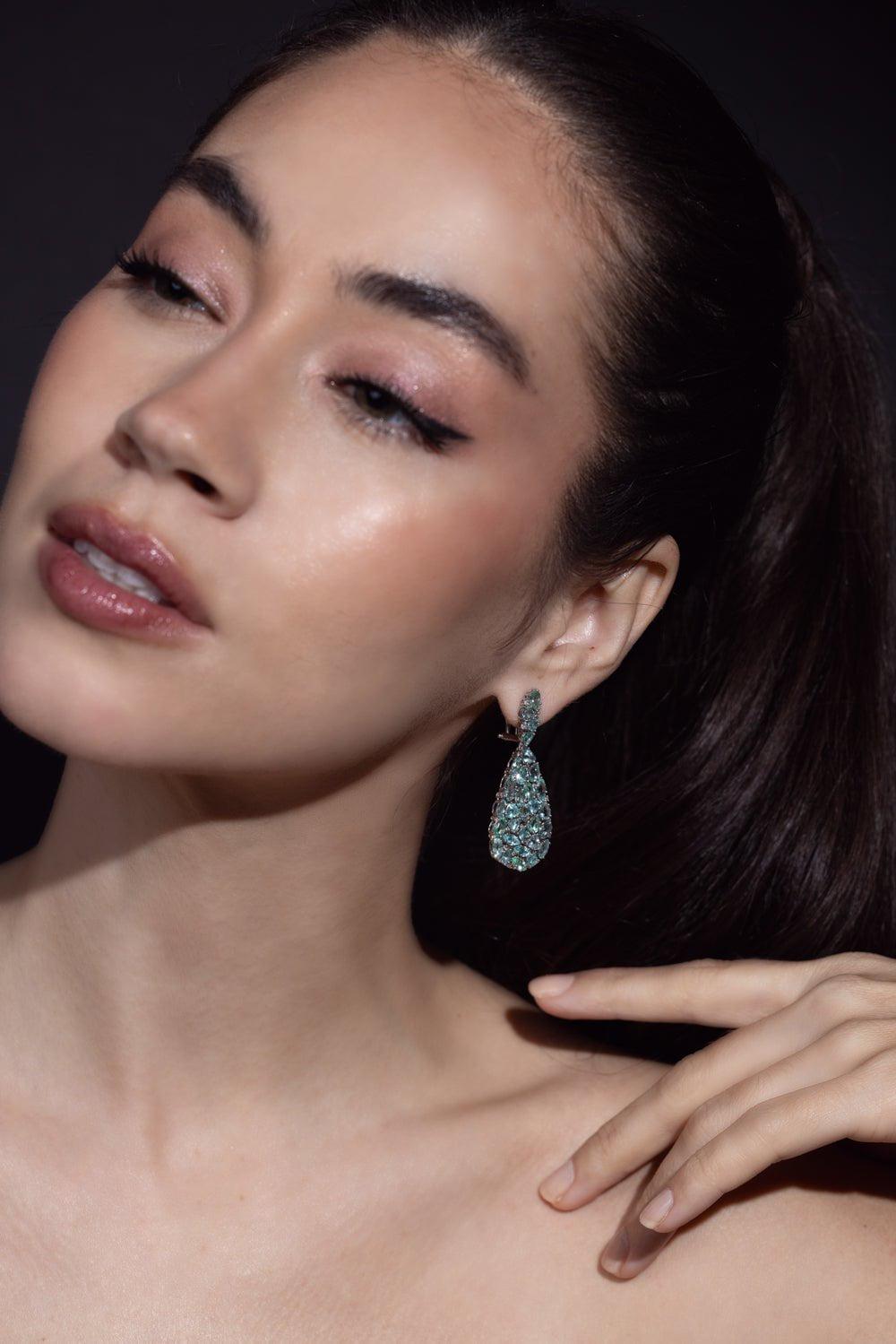 SUTRA-Paraiba Earrings-WHITE GOLD