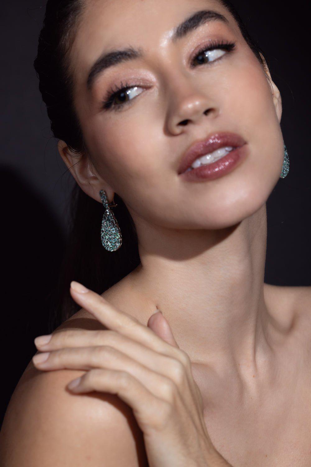 SUTRA-Paraiba Earrings-WHITE GOLD