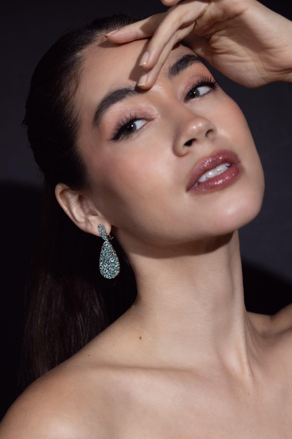 SUTRA-Paraiba Earrings-WHITE GOLD