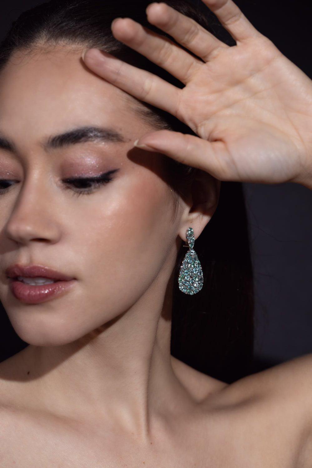 SUTRA-Paraiba Earrings-WHITE GOLD