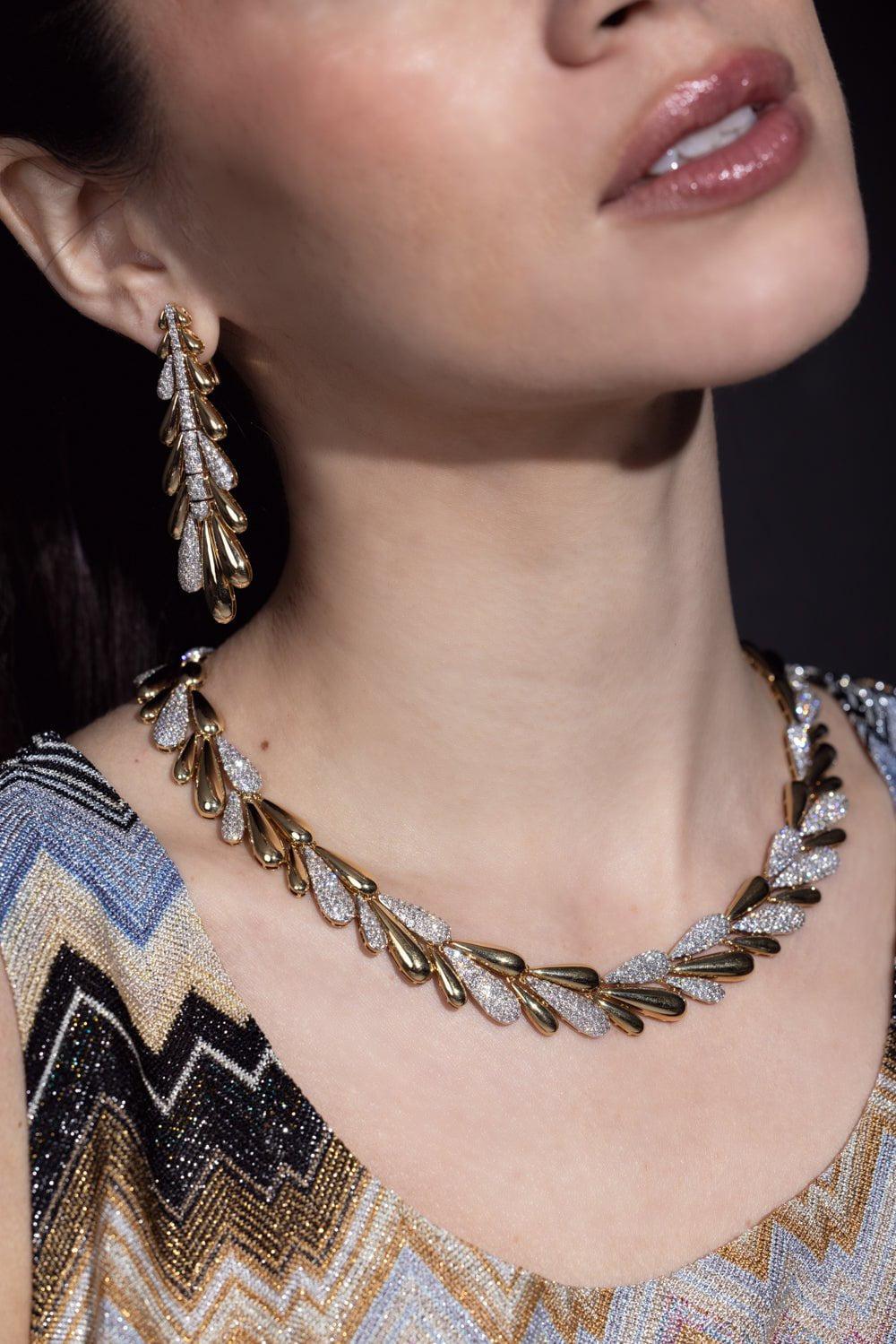 SUTRA-Diamond Drop Earrings-YELLOW GOLD