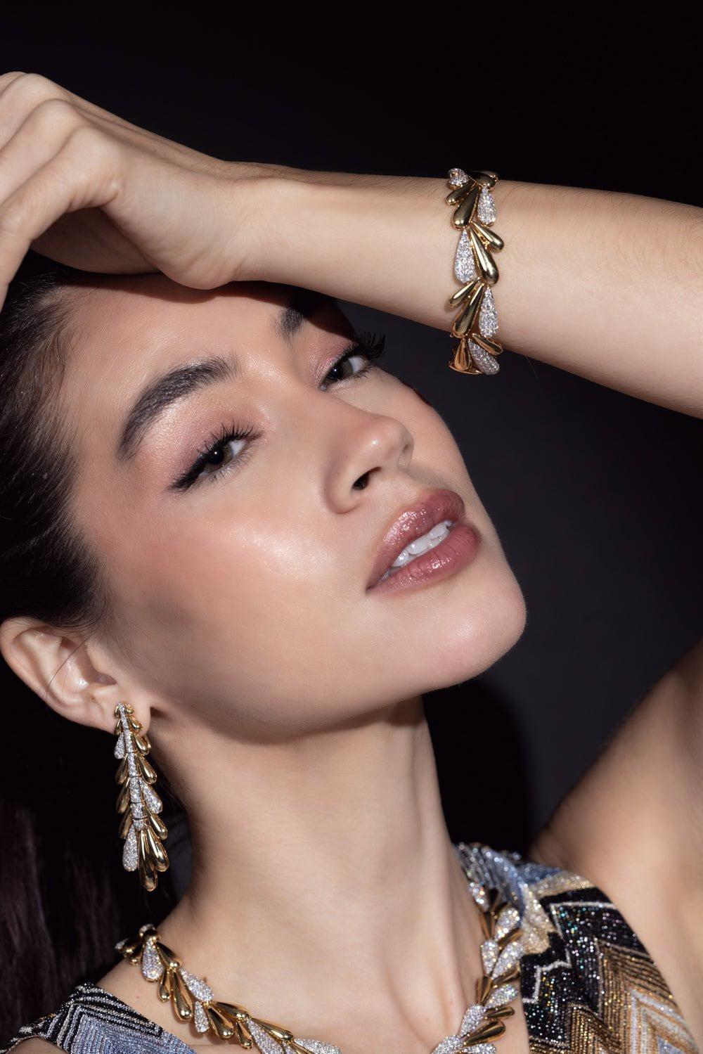 SUTRA-Diamond Drop Earrings-YELLOW GOLD