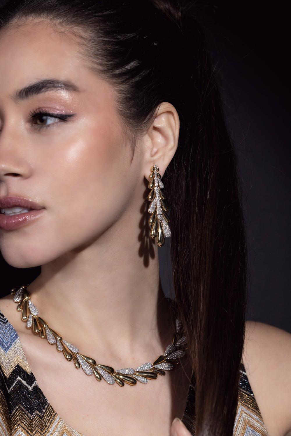 SUTRA-Diamond Drop Earrings-YELLOW GOLD