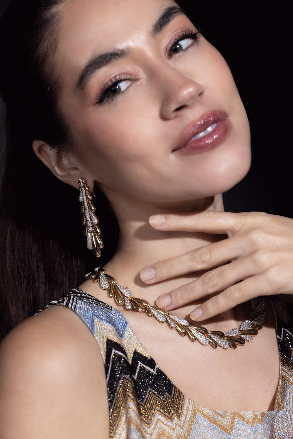 SUTRA-Diamond Drop Earrings-YELLOW GOLD