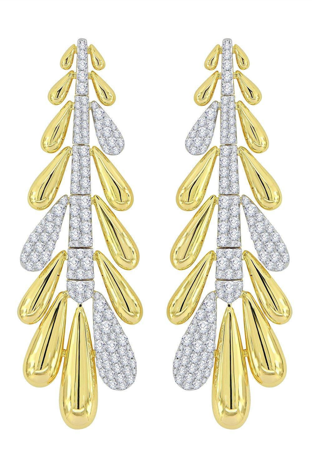 SUTRA-Diamond Drop Earrings-YELLOW GOLD