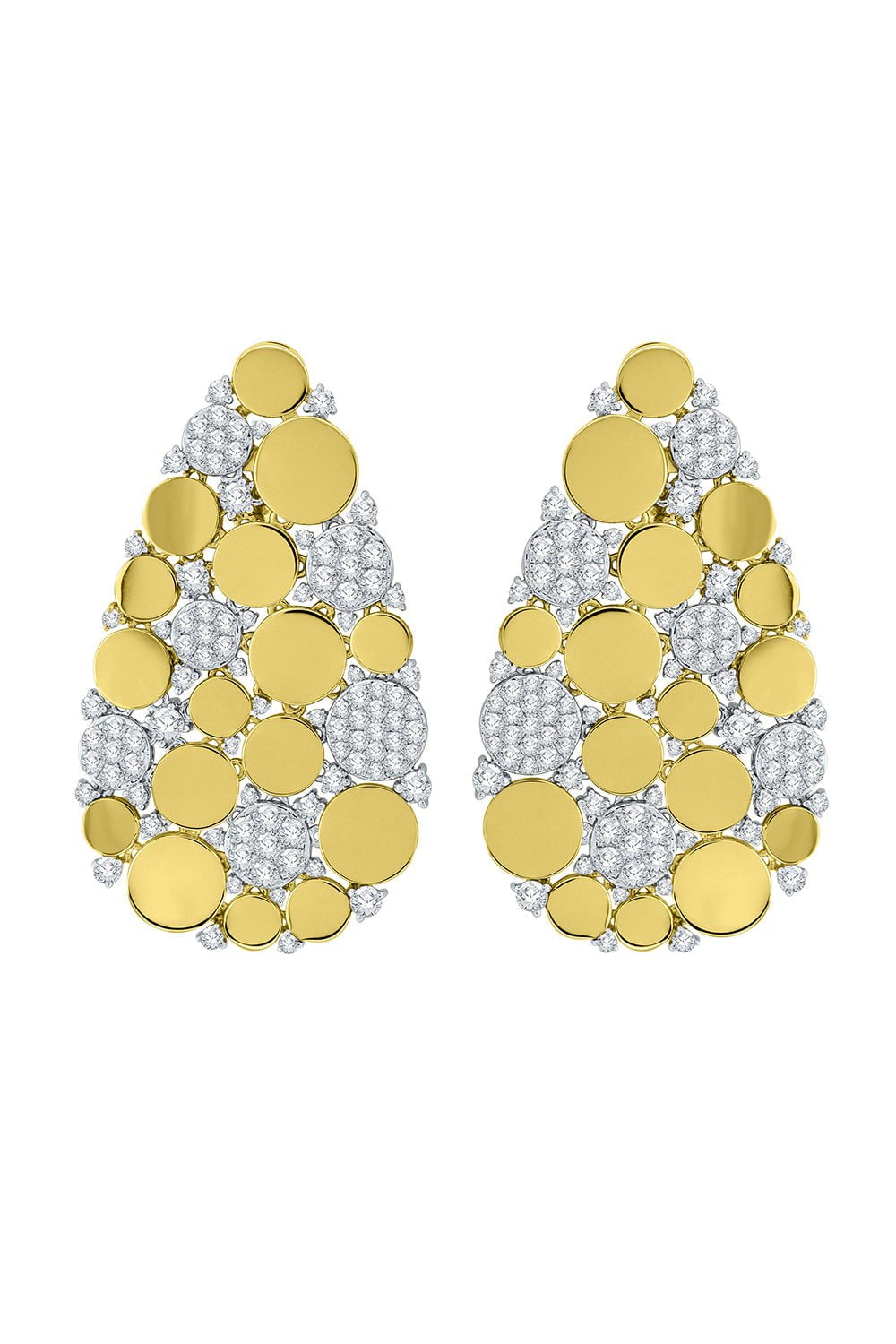 SUTRA-Diamond Long Pear Earrings-YELLOW GOLD
