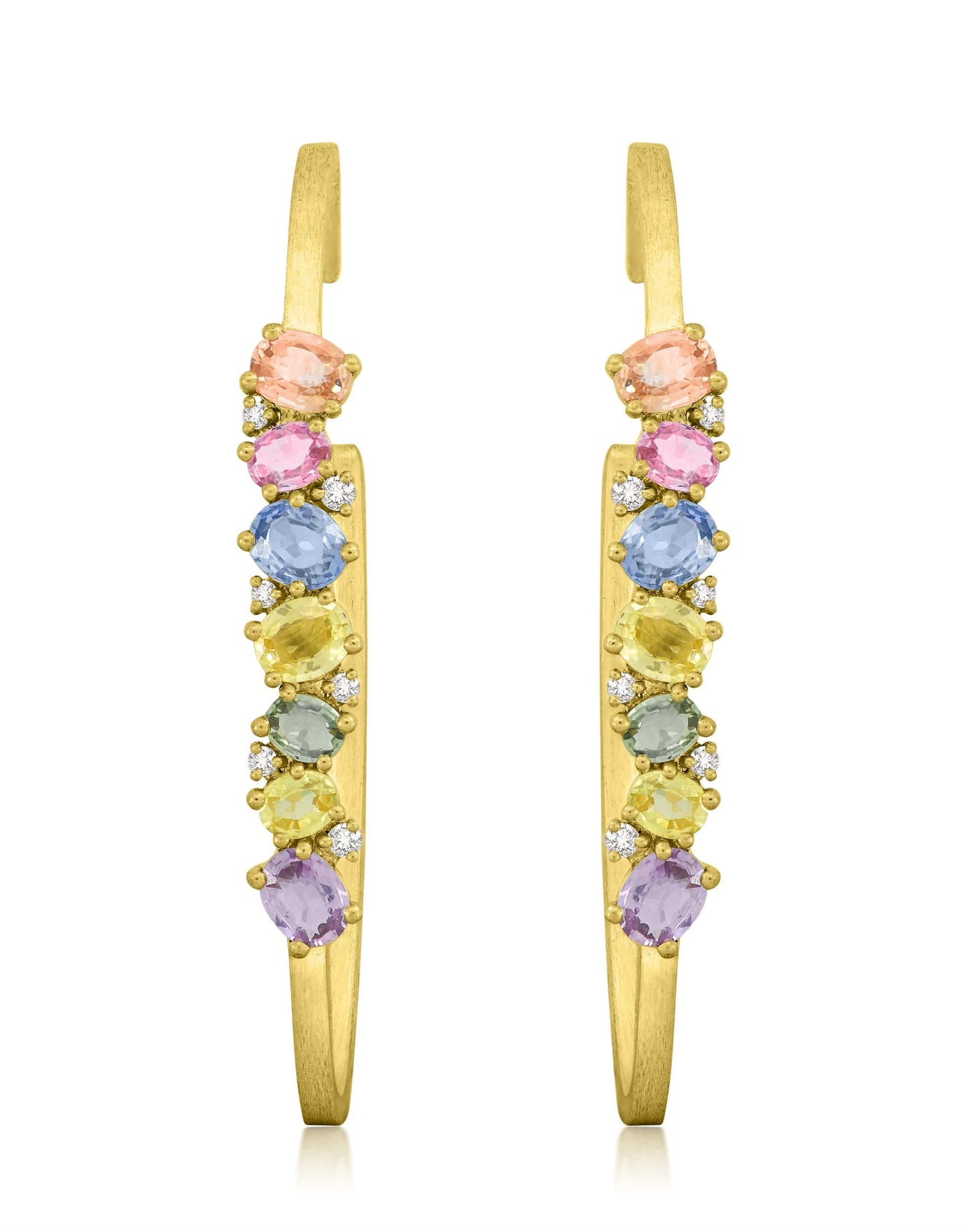 SUTRA-Multi Sapphire Earrings-YELLOW GOLD