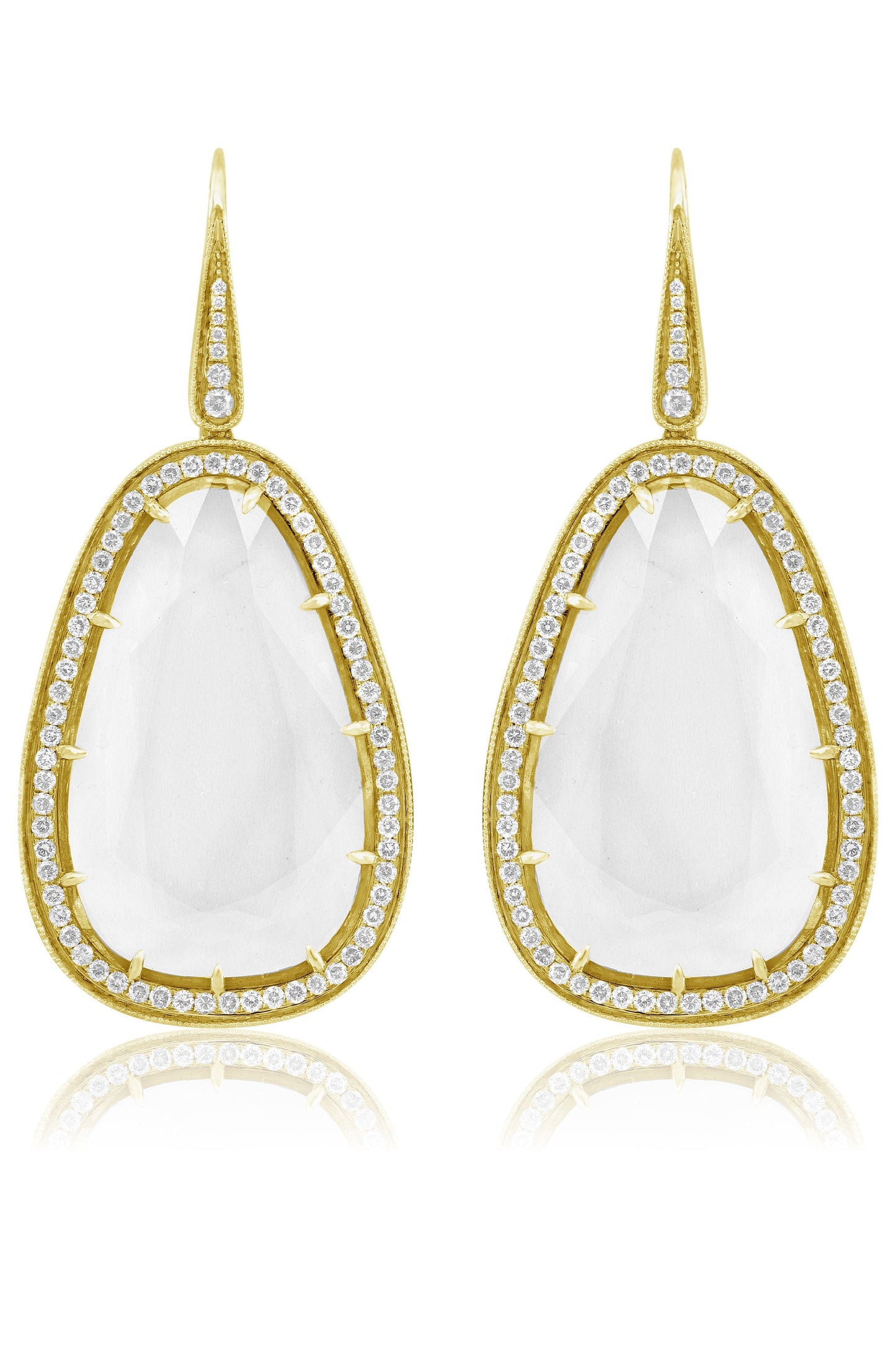 SUTRA-Smoky Quartz Earrings-YELLOW GOLD