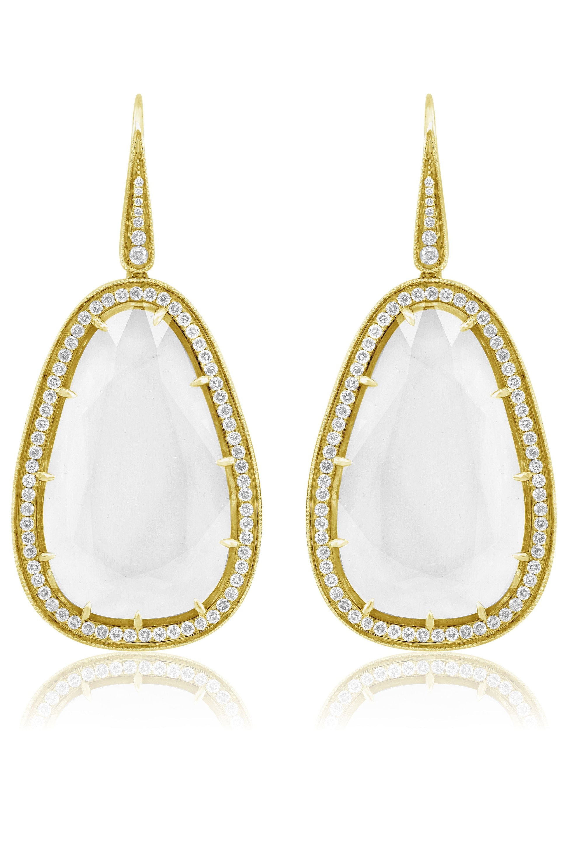 SUTRA-Smoky Quartz Earrings-YELLOW GOLD