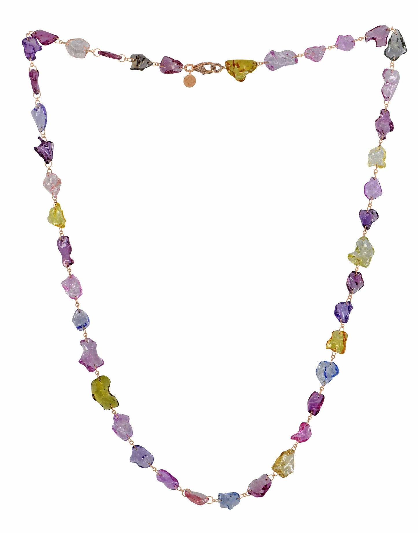SUTRA-Multi Sapphire Necklace-ROSE GOLD