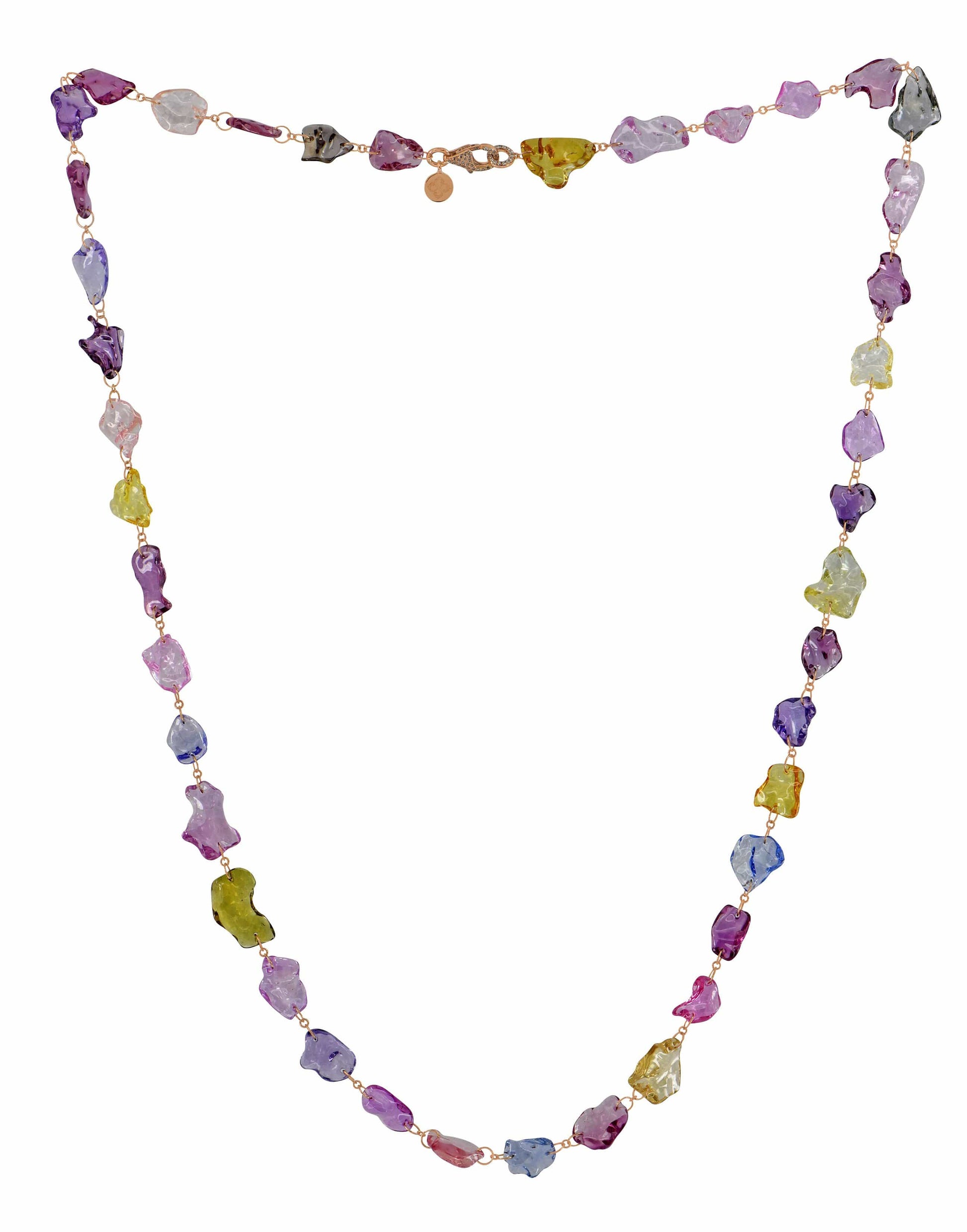 SUTRA-Multi Sapphire Necklace-ROSE GOLD