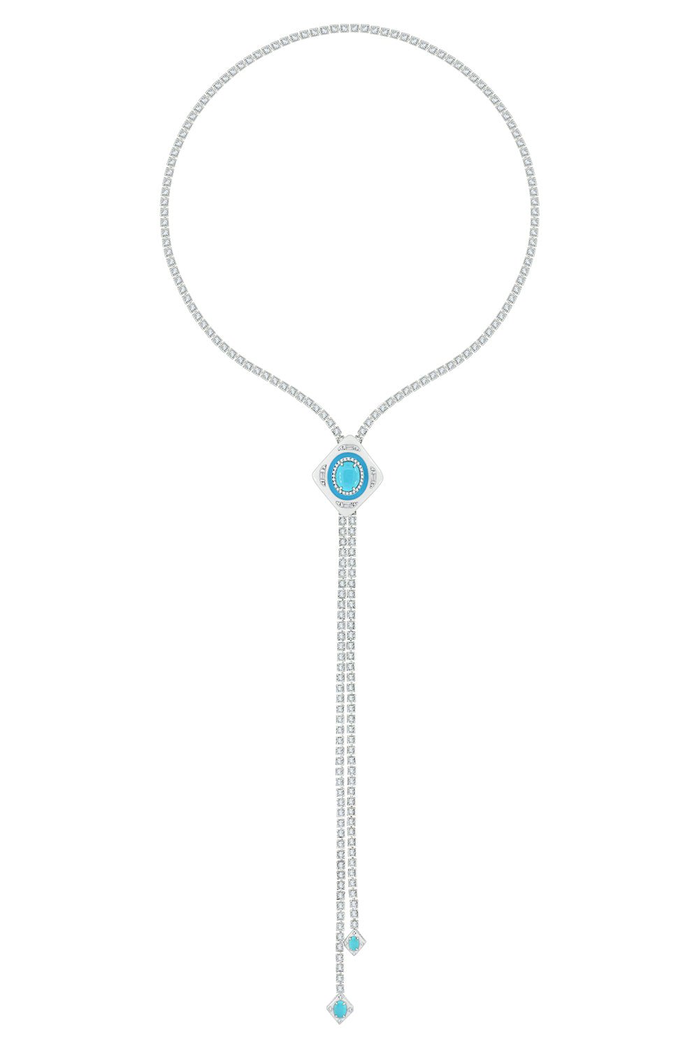 SUTRA-Ceramic Turquoise Necklace-WHITE GOLD