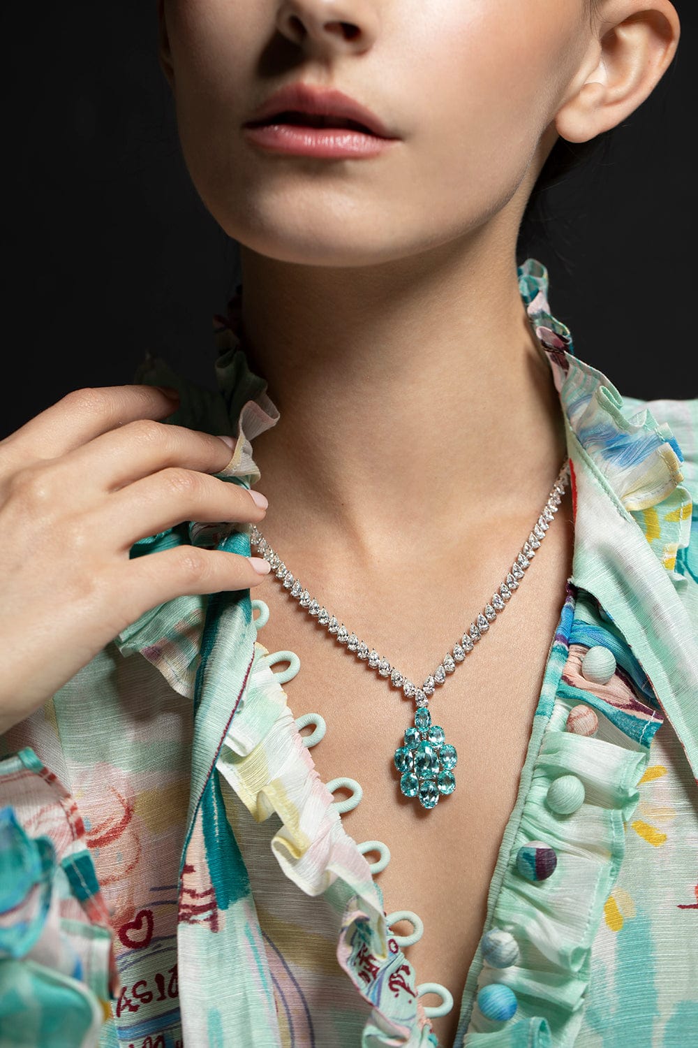 SUTRA-Paraiba Necklace-WHITE GOLD
