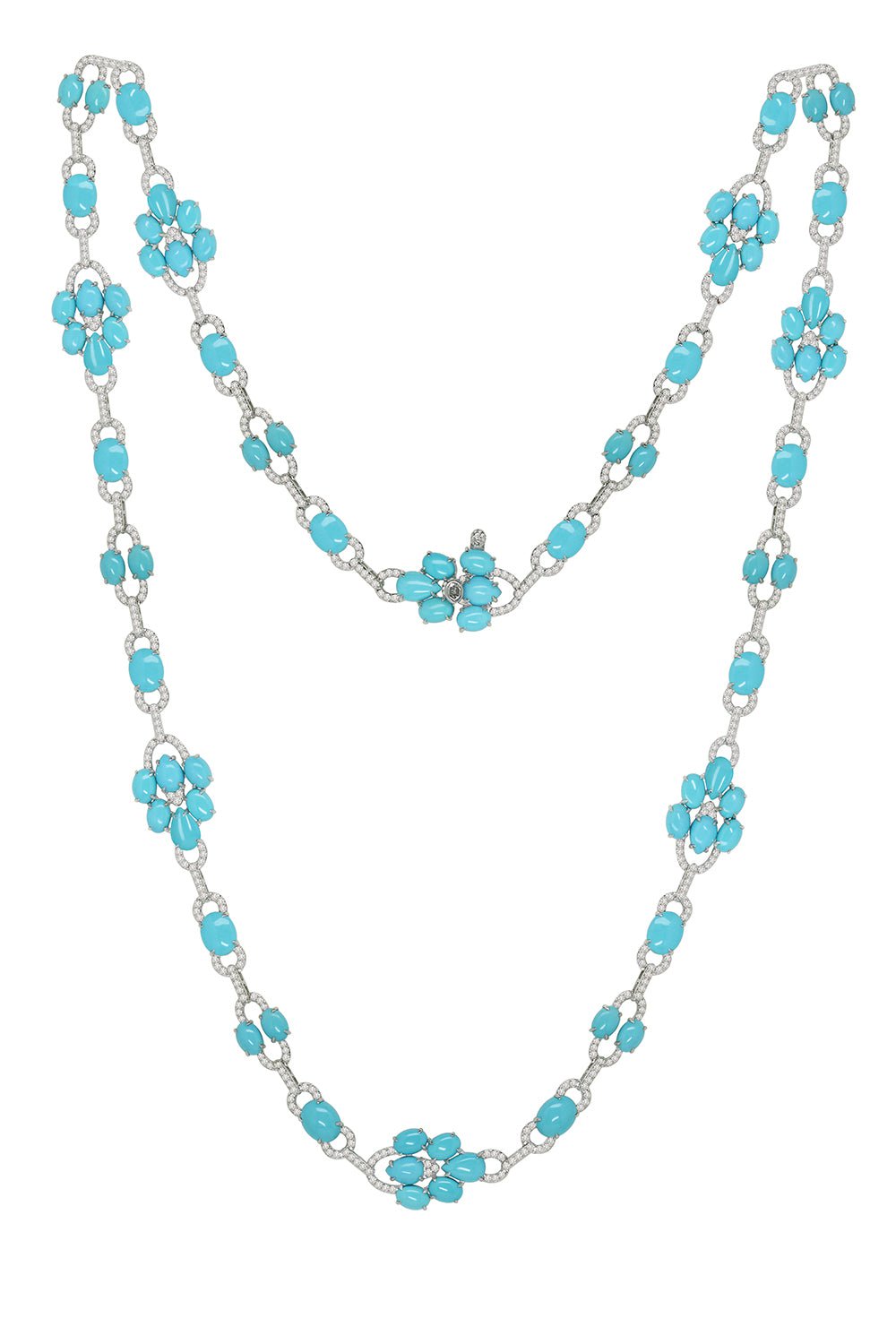 SUTRA-Turquoise Diamond Necklace-WHITE GOLD