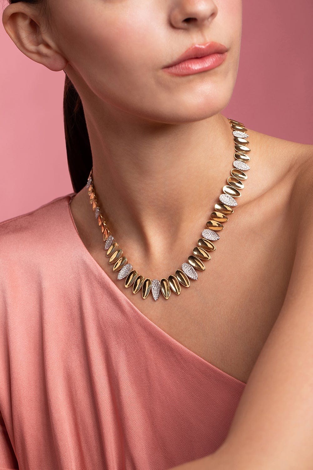 SUTRA-Diamond Kashmir Necklace-YELLOW GOLD