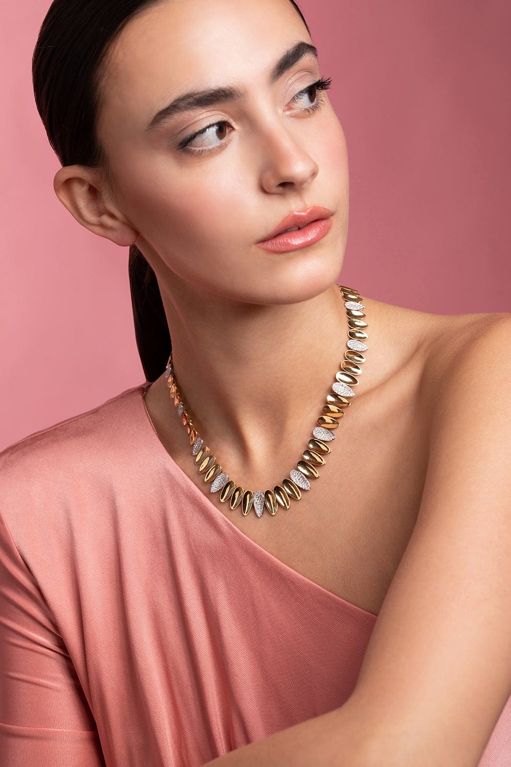 SUTRA-Diamond Kashmir Necklace-YELLOW GOLD