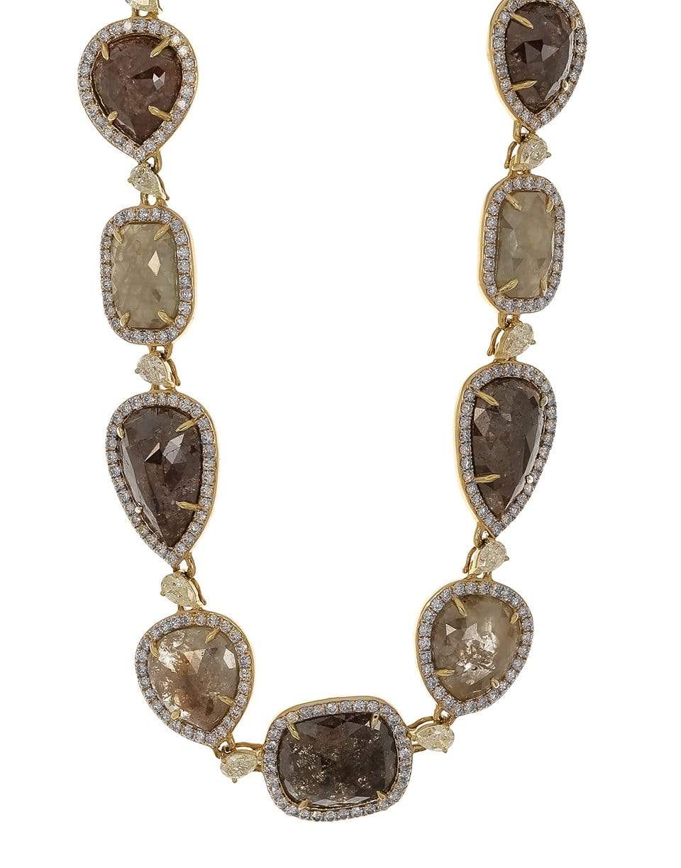 SUTRA-Rough Cut Diamond Necklace-YELLOW GOLD