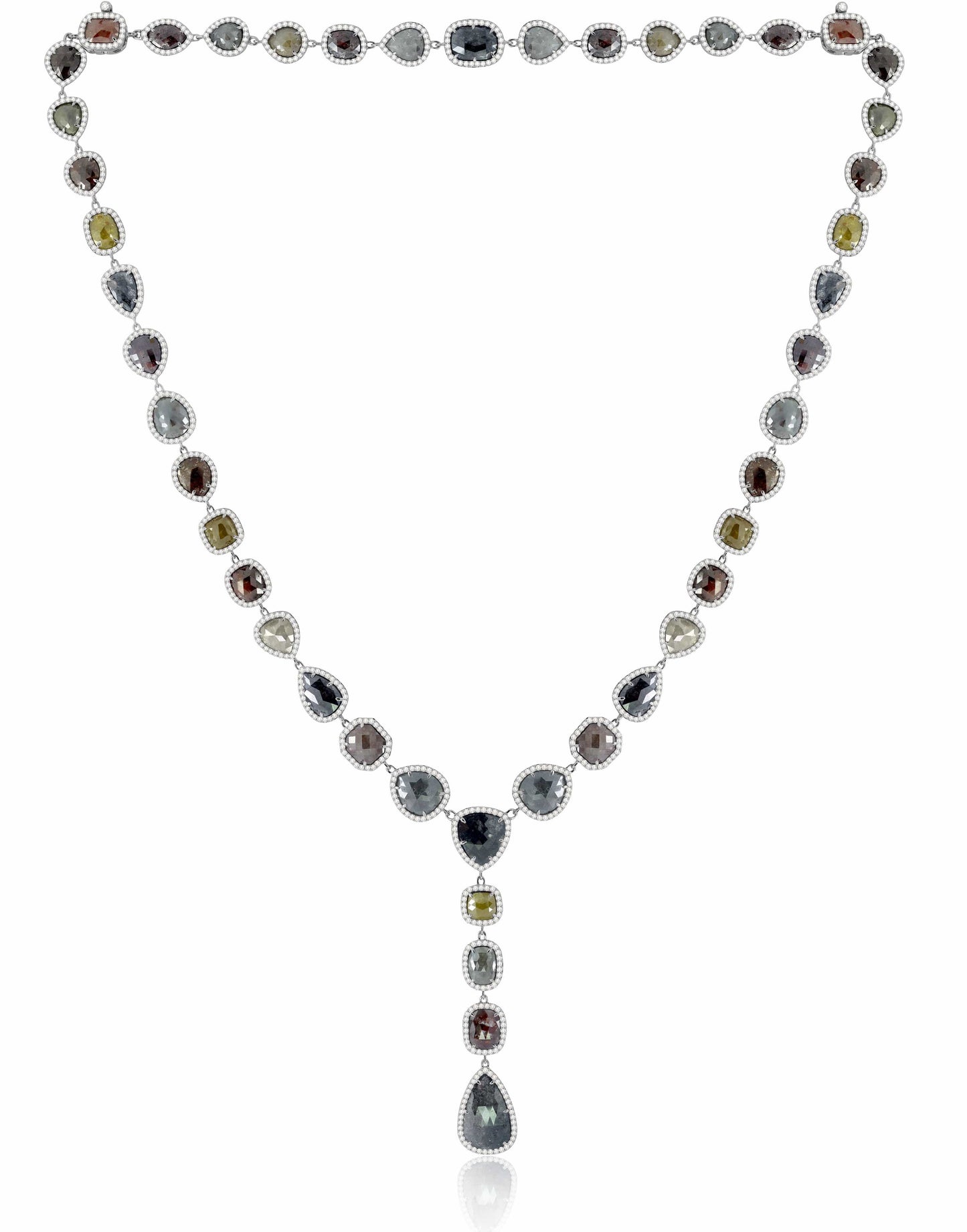 SUTRA-Rough Cut Diamond Y Necklace-YELLOW GOLD