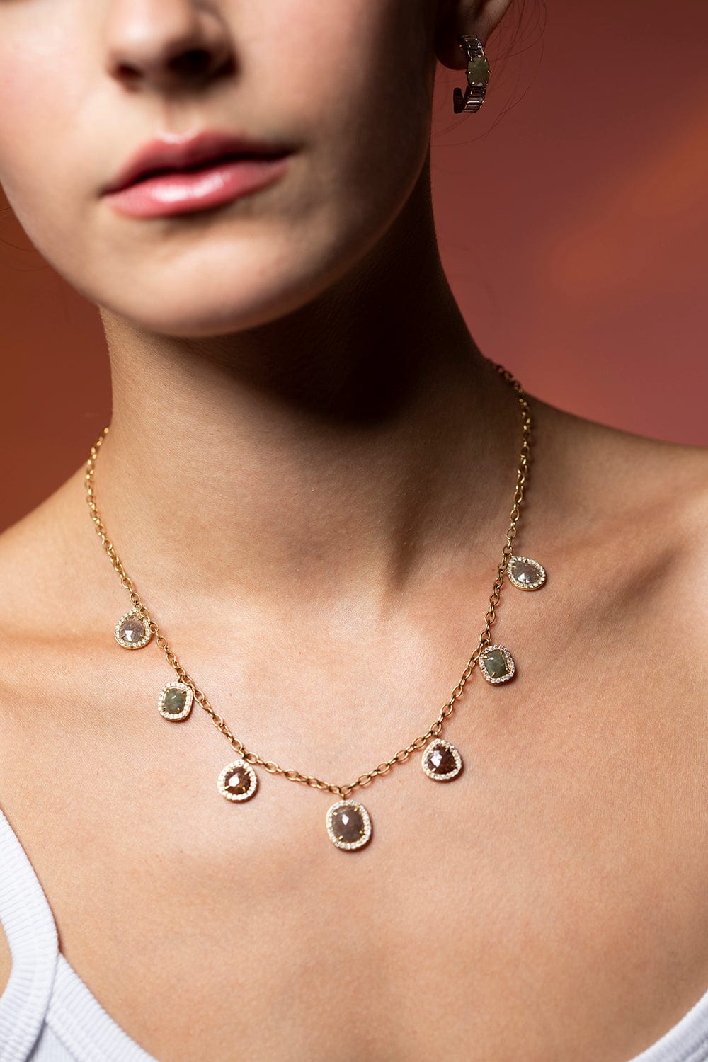 SUTRA-Rough Diamond Necklace-YELLOW GOLD