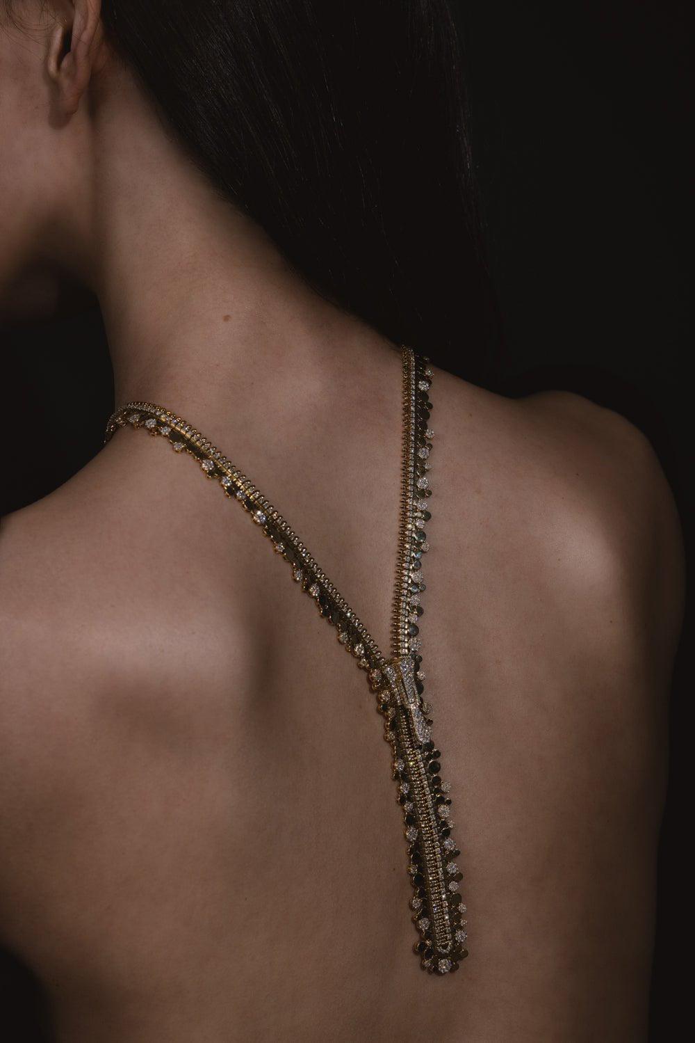 SUTRA-Zipper Necklace-YELLOW GOLD