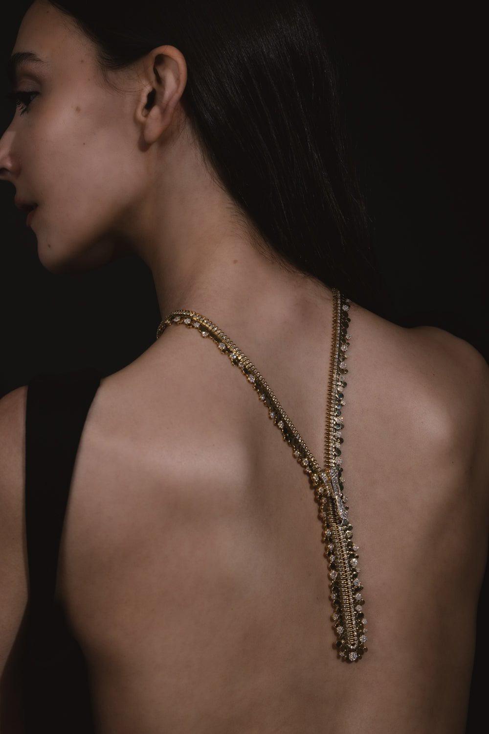SUTRA-Zipper Necklace-YELLOW GOLD