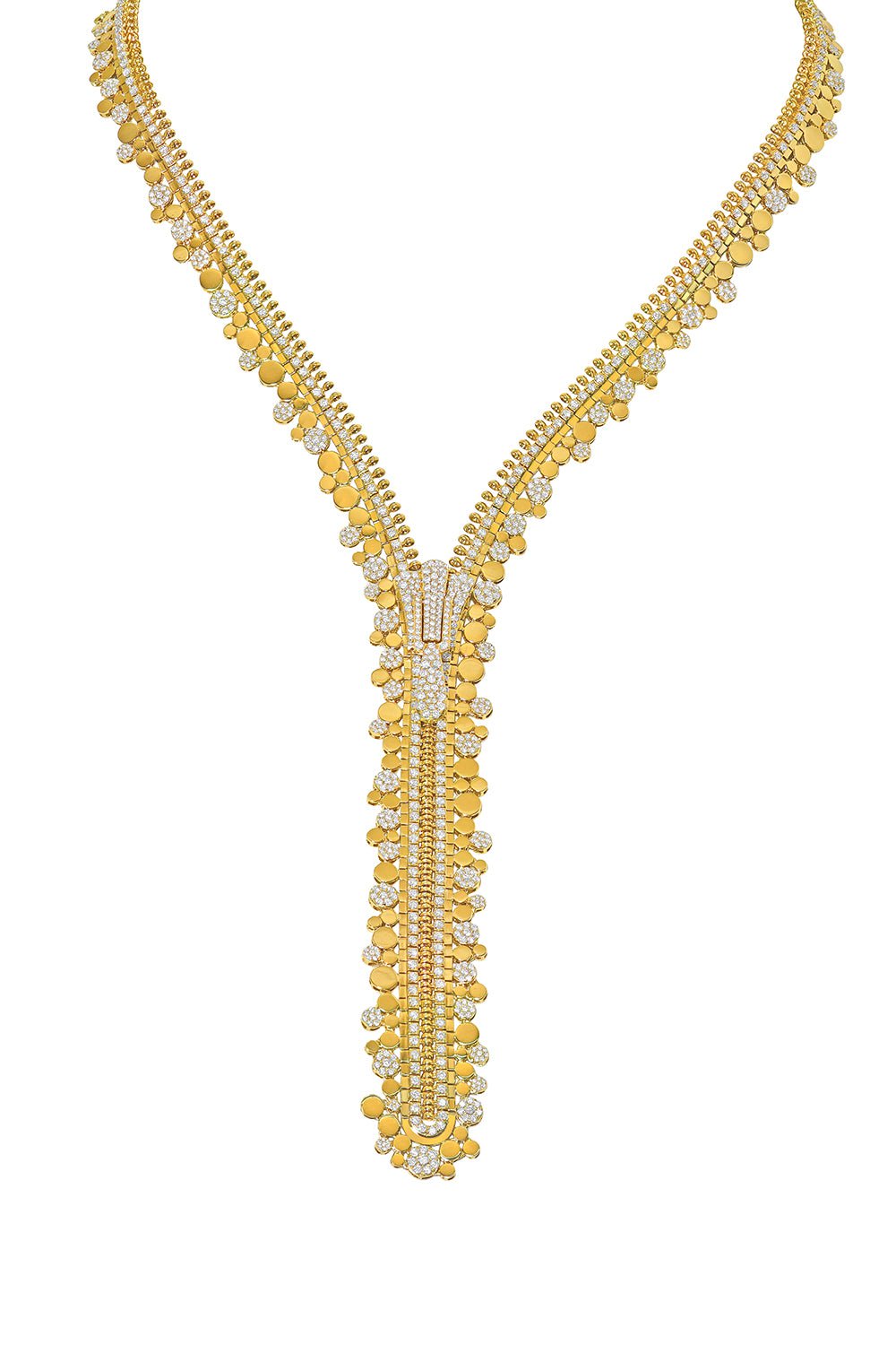 SUTRA-Zipper Necklace-YELLOW GOLD