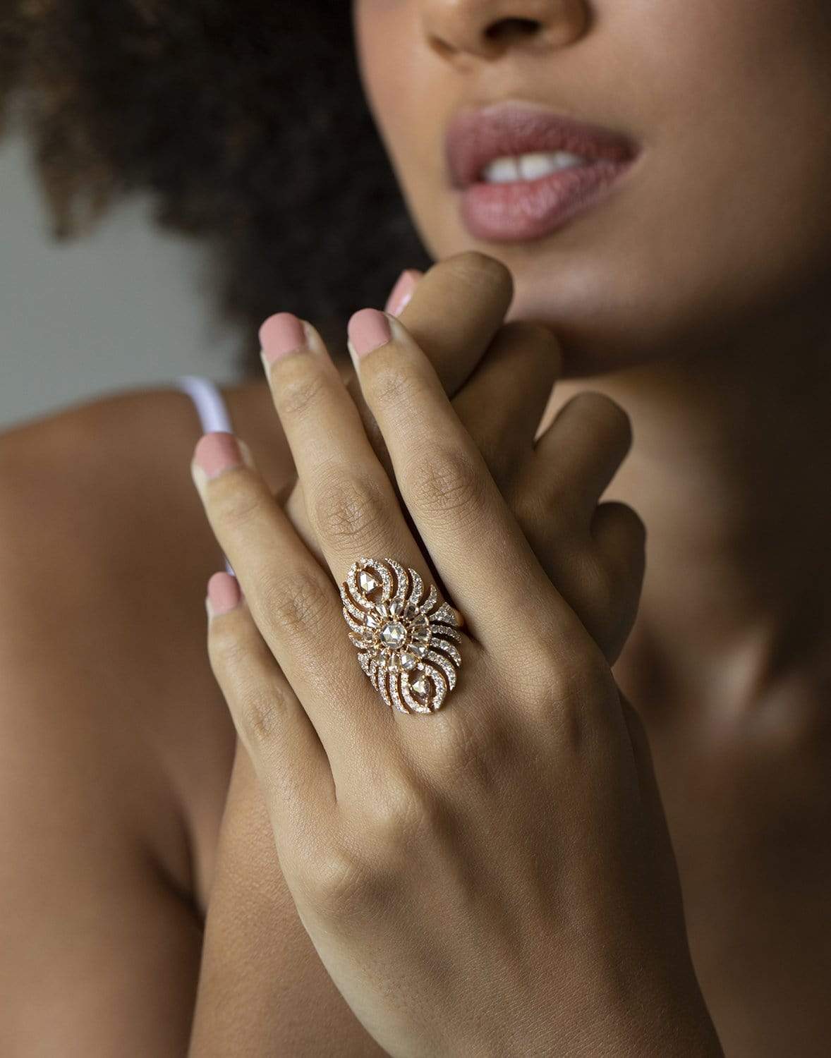 SUTRA-Diamond Shield Ring-ROSE GOLD