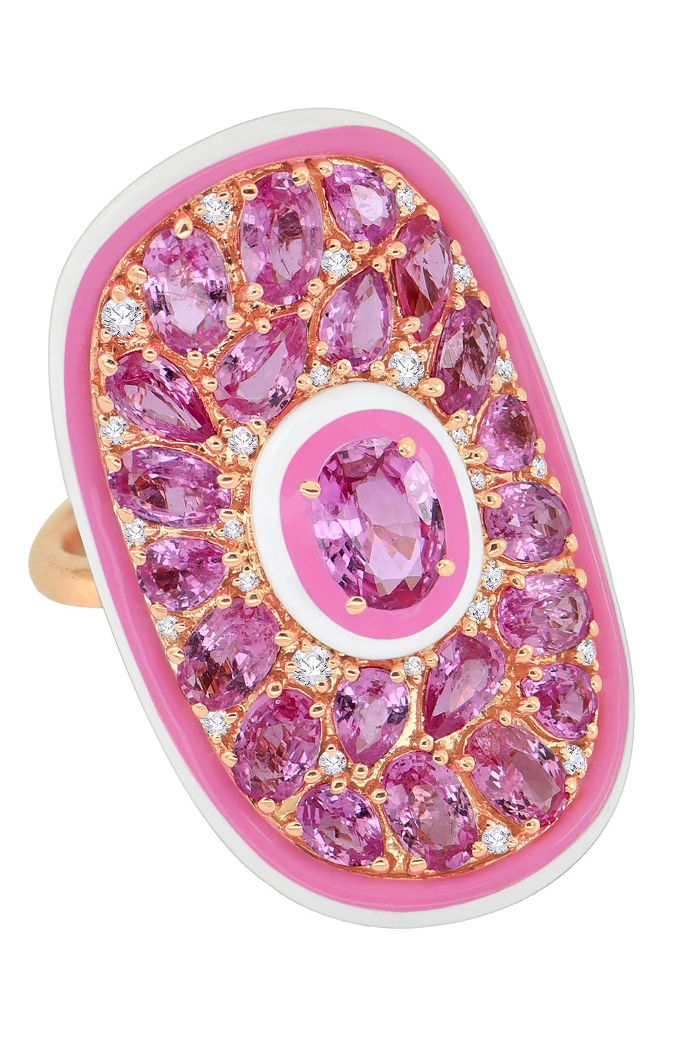 SUTRA-Pink Sapphire Ceramic Ring-ROSE GOLD