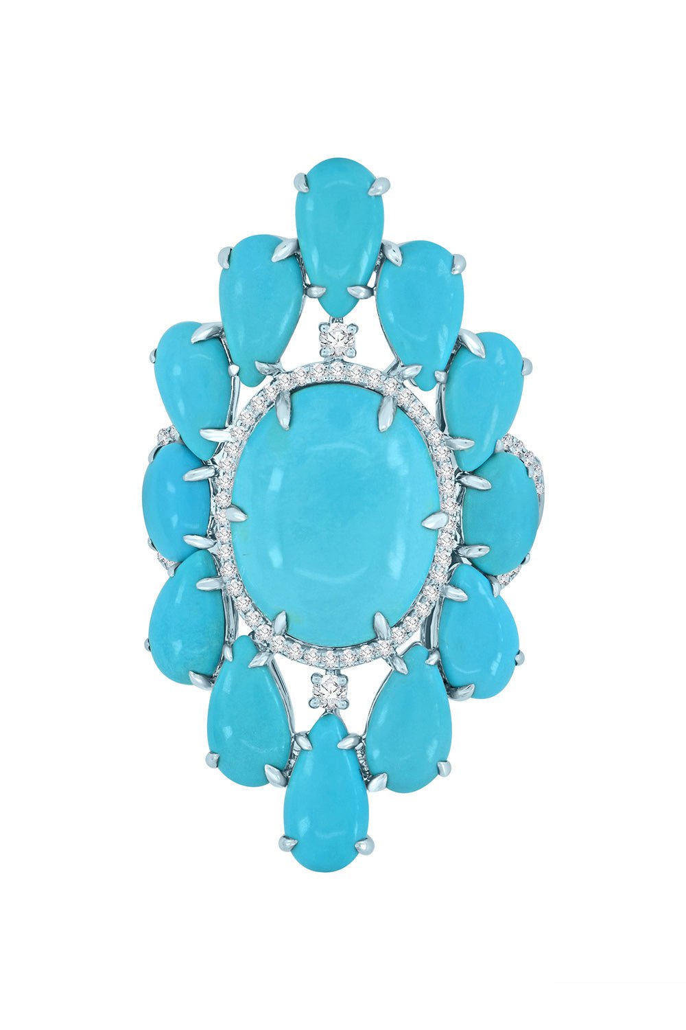SUTRA-Turquoise Diamond Ring-WHITE GOLD