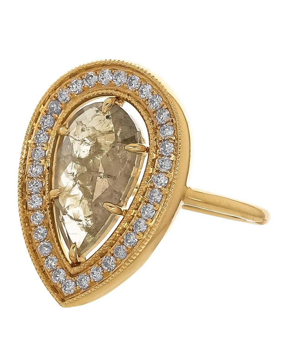 SUTRA-Large Rough Cut Diamond Ring-YELLOW GOLD