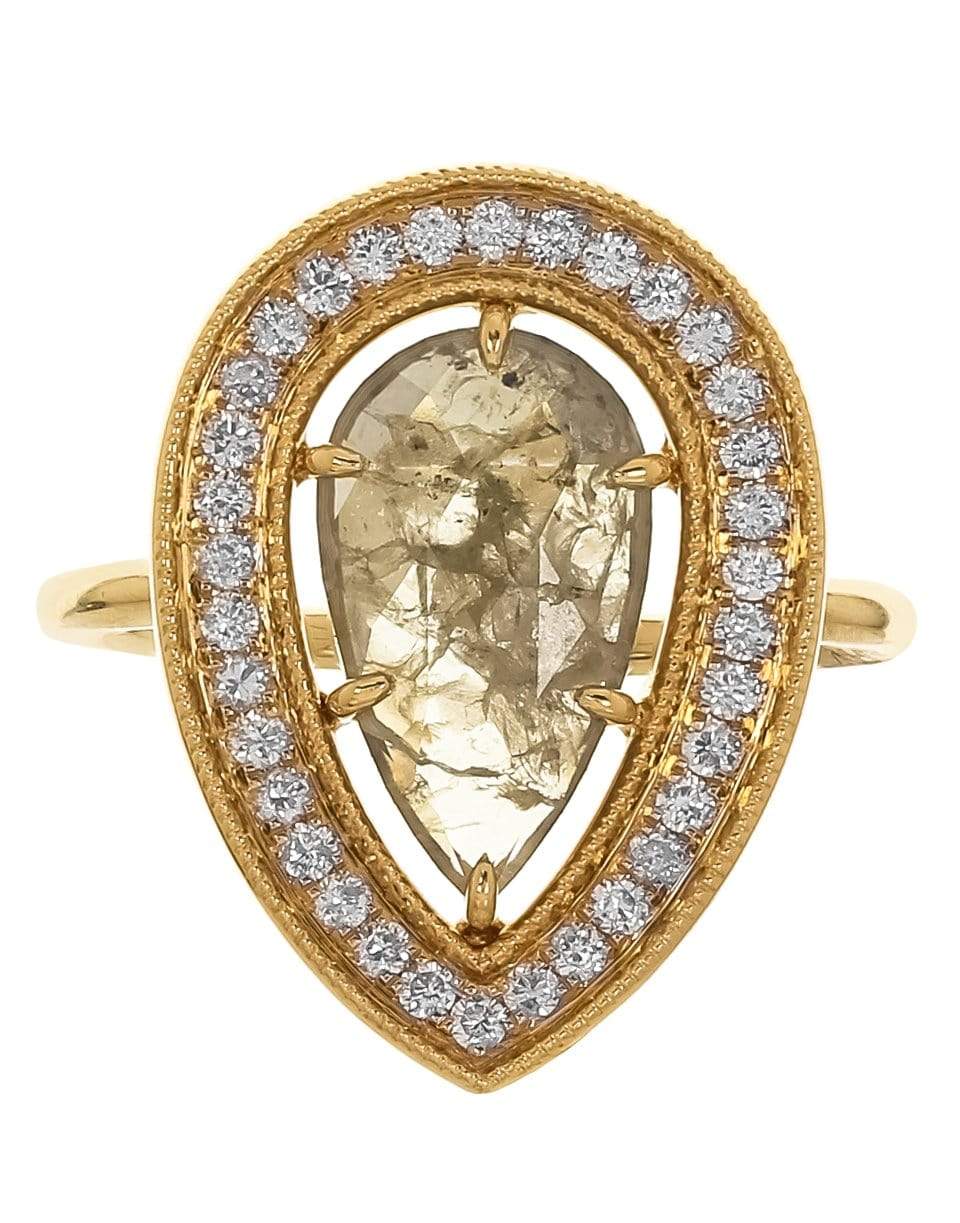 SUTRA-Large Rough Cut Diamond Ring-YELLOW GOLD