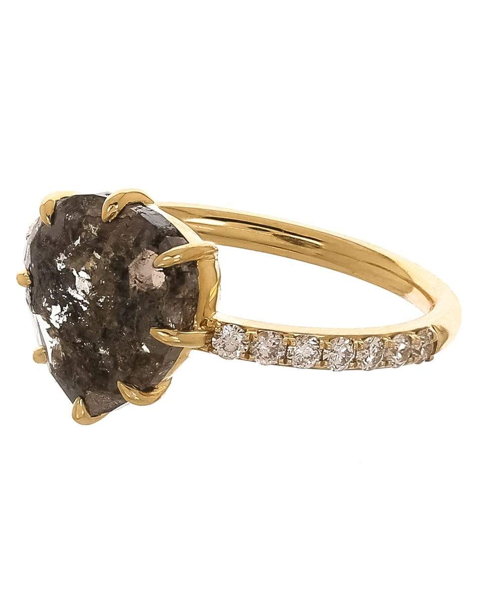 SUTRA-Rough Cut Diamond Pave Ring-YELLOW GOLD