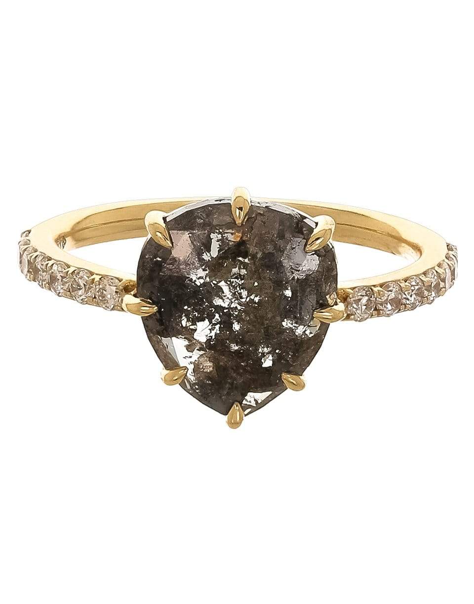 SUTRA-Rough Cut Diamond Pave Ring-YELLOW GOLD