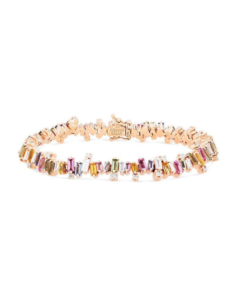 SUZANNE KALAN-Pastel Sapphire Burst Tennis Bracelet-ROSE GOLD