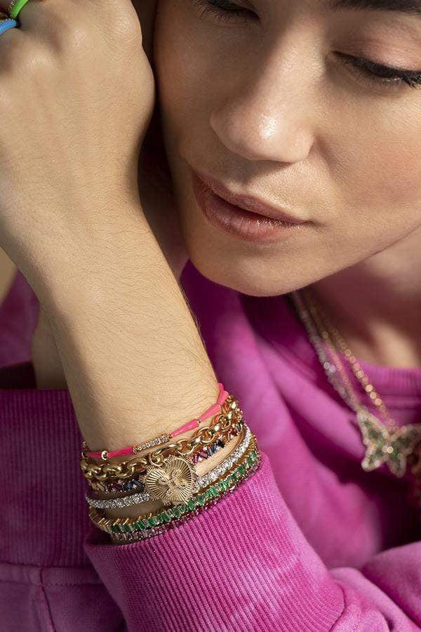SUZANNE KALAN-Rainbow Sapphire Bracelet-ROSE GOLD