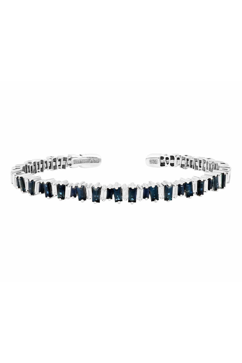 SUZANNE KALAN-Blue Sapphire Baguette Bracelet-WHITE GOLD