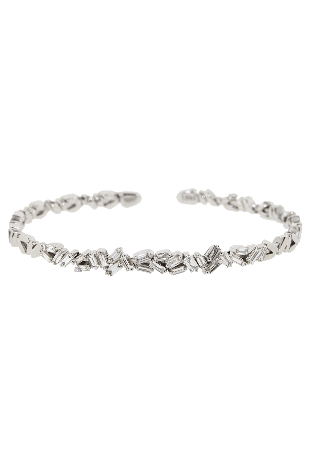 SUZANNE KALAN-Fireworks Diamond Baguette Bangle-WHITE GOLD